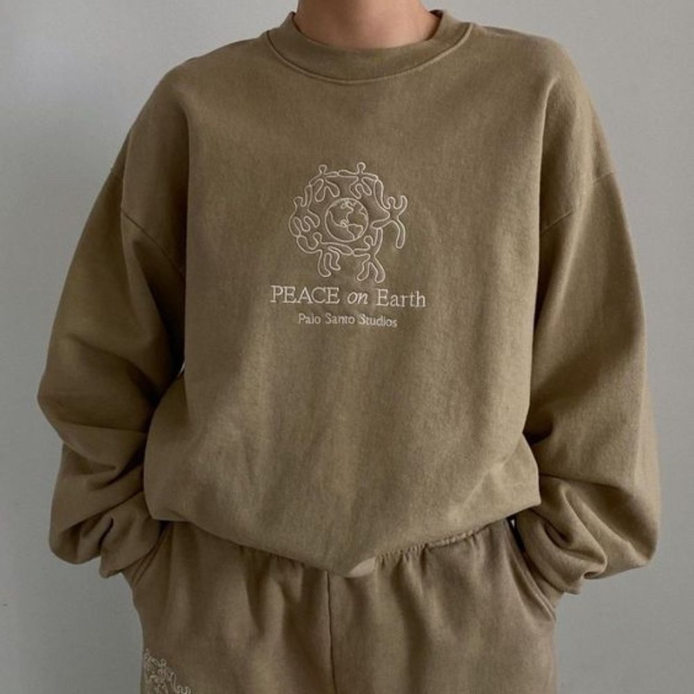 Palo Santo Studios Peace on Earth Stone Crewneck S/M